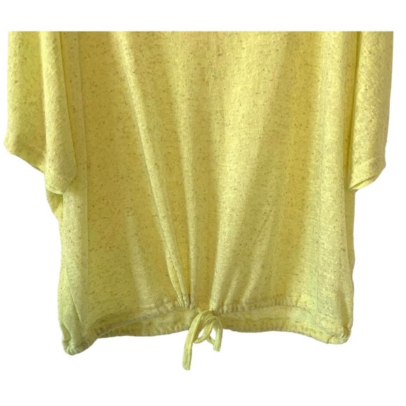 VERO MODA Butter Yellow Short Sleeve Sheer Knit Tie-Hem Sweater NWT Size Small - Picture 5 of 7